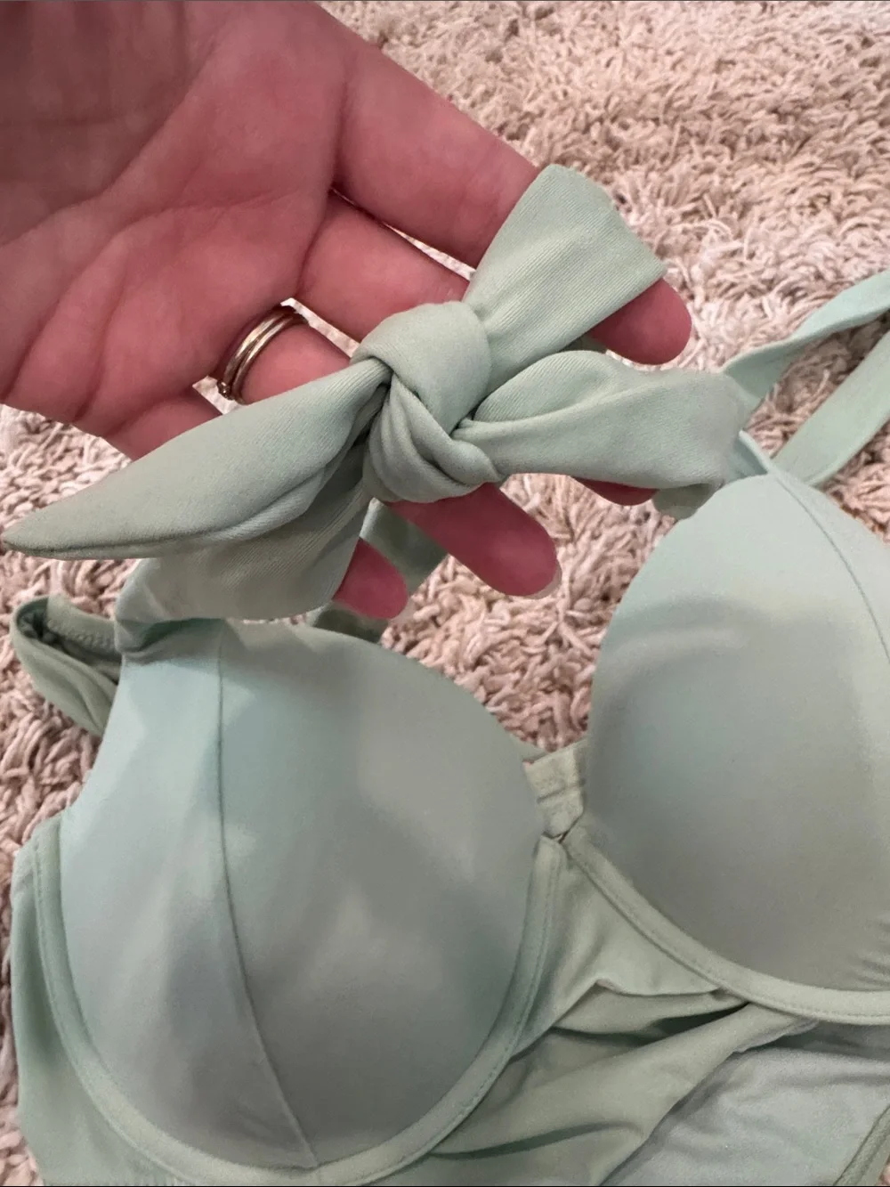 NWT Shade & Shore Mint Green Tie-Strap Bikini Set
